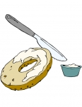a bagel with cream cheese