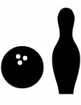 a bowling ball & pin