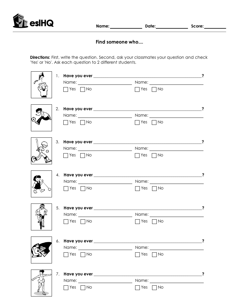 Present perfect worksheet